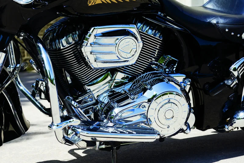 Kuryakyn Cylinder Base Cover Indian Models Chrome - Back View