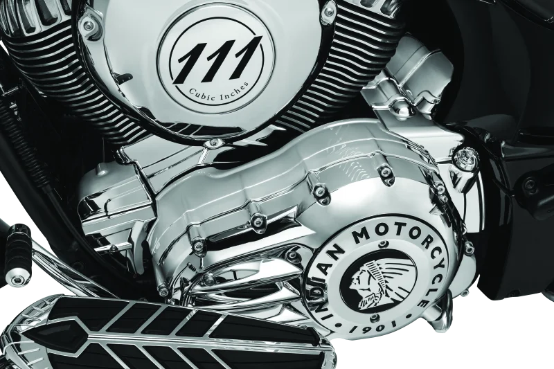 Kuryakyn Cylinder Base Cover Indian Models Chrome - Installation View