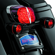 Load image into Gallery viewer, Kuryakyn Deep Dish Bezels Red Lens Gloss Black - Side View