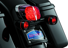 Load image into Gallery viewer, Kuryakyn Deep Dish Bezels Red Lens Gloss Black - Side View