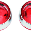 Load image into Gallery viewer, Kuryakyn Deep Dish Bezels With Red Lenses - Main Product View
