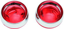 Load image into Gallery viewer, Kuryakyn Deep Dish Bezels With Red Lenses - Main Product View