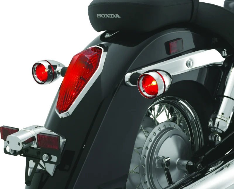 Kuryakyn Deep Dish Bezels With Red Lenses - Installation View