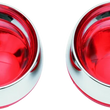 Load image into Gallery viewer, Kuryakyn Deep Dish Bezels With Red Lenses - Main Product View