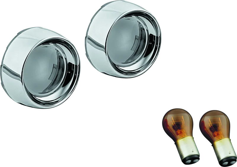Kuryakyn Deep Dish Bezels With Smoke Lenses Red Light - Main Product View
