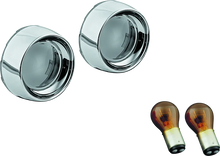 Load image into Gallery viewer, Kuryakyn Deep Dish Bezels With Smoke Lenses Red Light - Main Product View