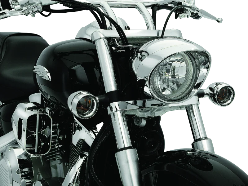 Kuryakyn Deep Dish Bezels With Smoke Lenses Red Light - Detail View