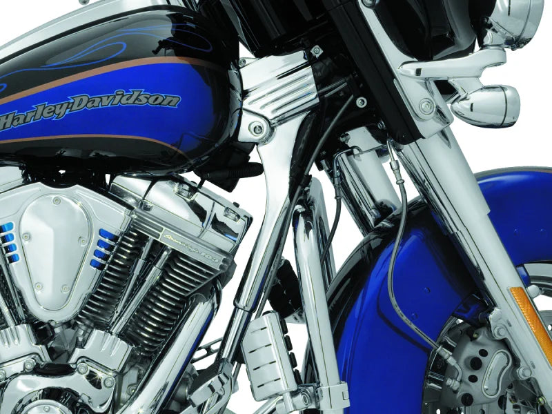 Kuryakyn Deluxe Neck Cover Kit 95-05 Touring Models Chrome - Side View