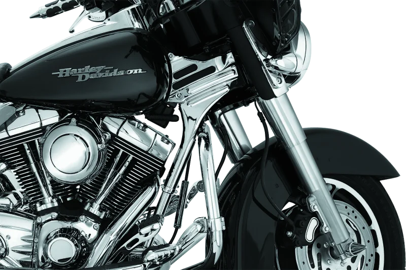Kuryakyn Deluxe Neck Covers 95-07 Touring Models Chrome - Side View