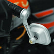 Load image into Gallery viewer, Kuryakyn Dillinger Bar End Mirrors Silver - Detail View