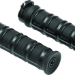 Load image into Gallery viewer, Kuryakyn Dillinger Grips Dual Cable Satin Black - Main Product View