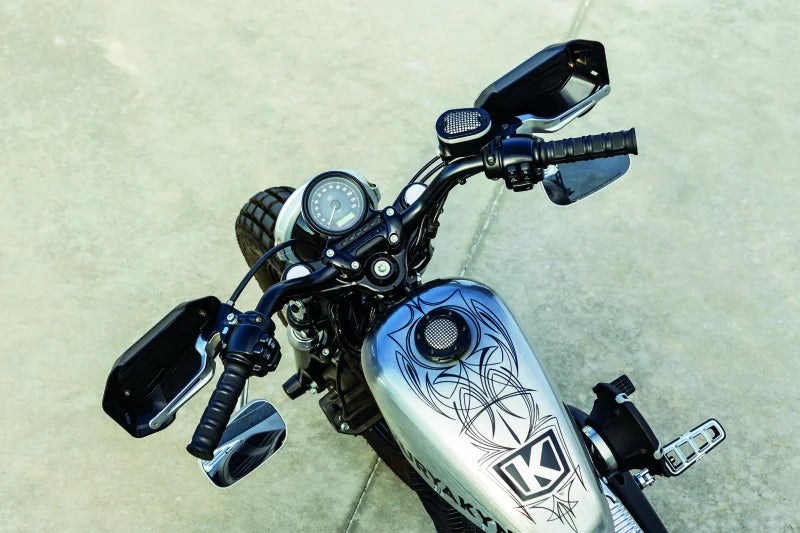 Kuryakyn Dillinger Grips Dual Cable Satin Black - Installation View