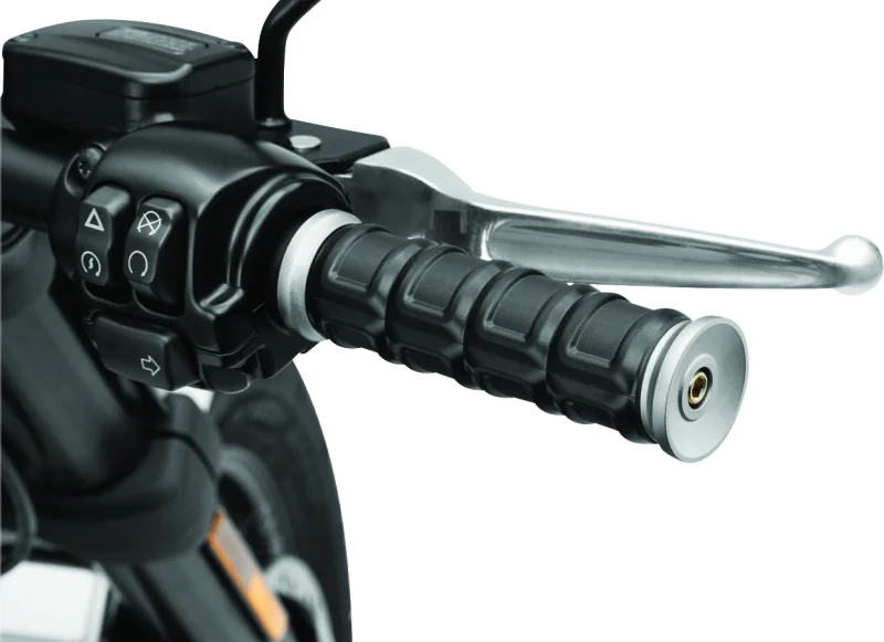 Kuryakyn Dillinger Grips Throttle-By-Wire Silver - Side View