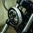 Load image into Gallery viewer, Kuryakyn Dillinger Headlight Trim 5-3/4 Sil - Back View