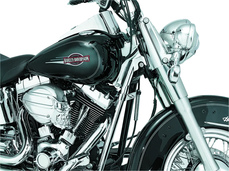 Kuryakyn Downtube Covers 00-06 Softail Chrome - Side View
