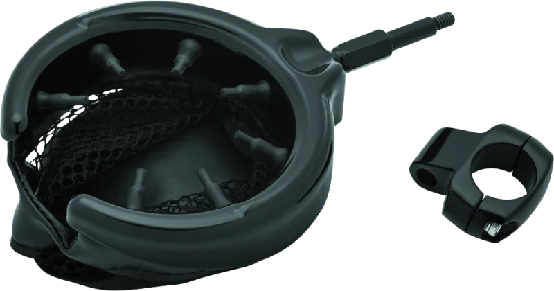 Kuryakyn Drink Holder With Basket 1inch Mount Gloss Black