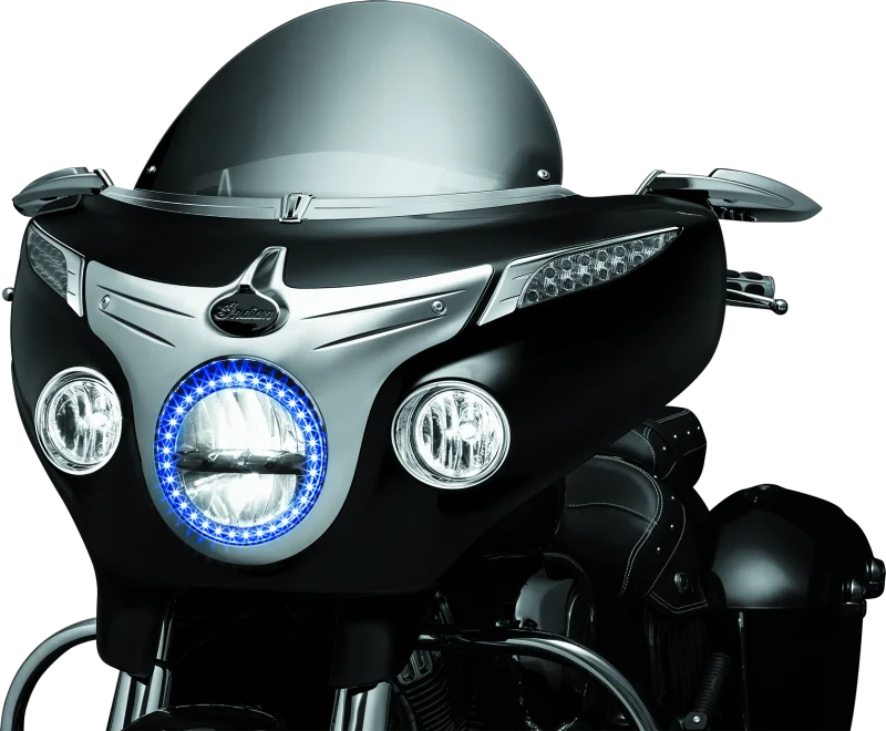 Kuryakyn Driving Light Bezels Indian Chrome - Side View
