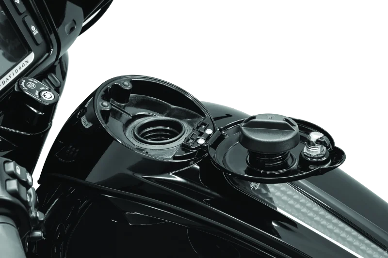 Kuryakyn Easy Fill Fuel Door Black - Side View