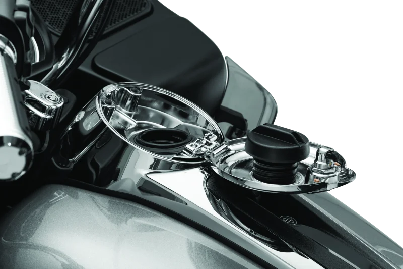 Kuryakyn Easy Fill Fuel Door Chrome - Side View