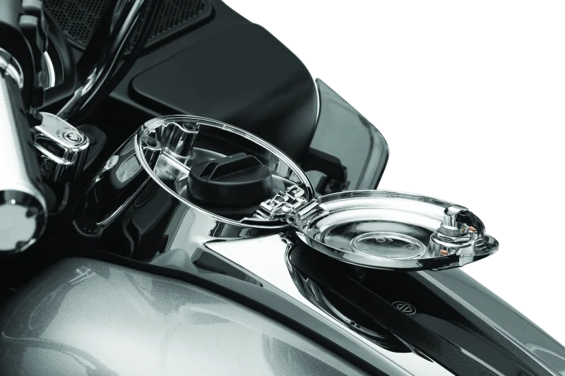 Kuryakyn Easy Fill Fuel Door Chrome - Back View
