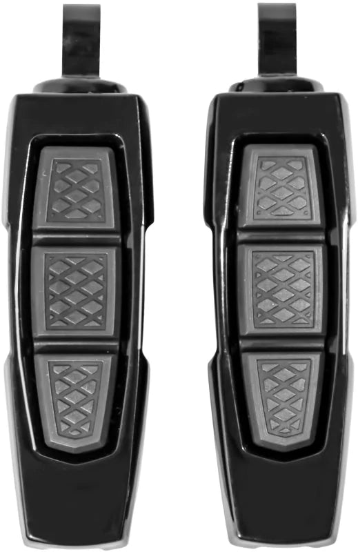 Kuryakyn Enygma Pegs With Adapter- Gloss Black - Side View