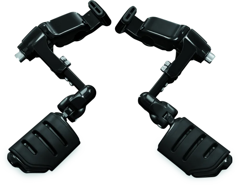 Kuryakyn Ergo III Adjustable Mount With Trident Dually ISO Pegs Gloss Black - Main Product View