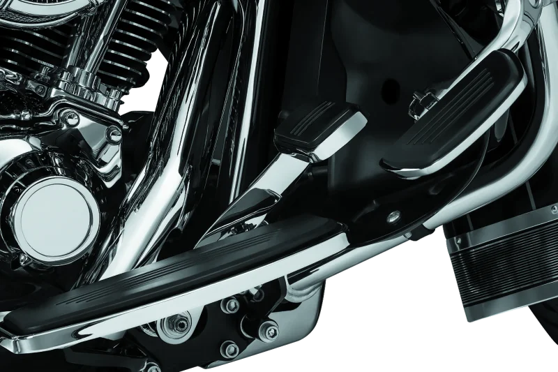 Kuryakyn Extended Brake Pedal 14 and Up Touring w/ Fairings Chrome - Side View