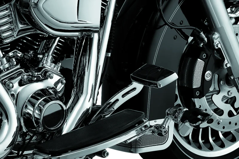 Kuryakyn Extended Brake Pedal Girder 08-13 Touring Chrome - Side View