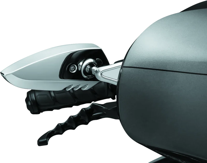 Kuryakyn Fairing Mount Scythe Mirror Chrome - Side View