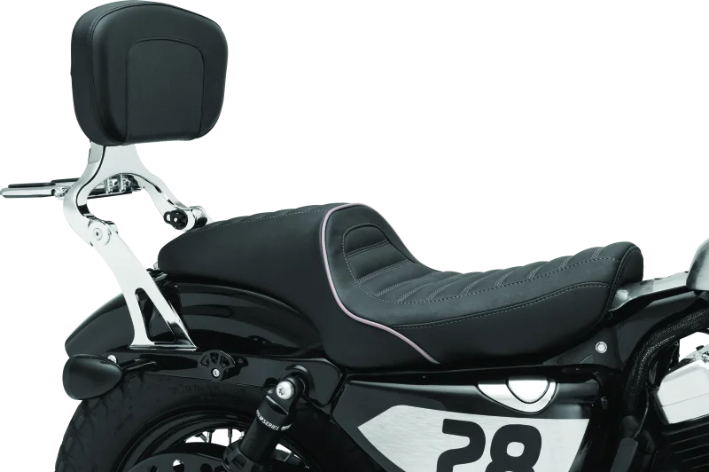 Kuryakyn Fixed Mounts Multi-Purpose Driver & Passenger Backrest 04-22 XL Models Chrome - Side View