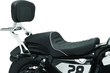 Load image into Gallery viewer, Kuryakyn Fixed Mounts Multi-Purpose Driver &amp; Passenger Backrest 04-22 XL Models Chrome - Side View