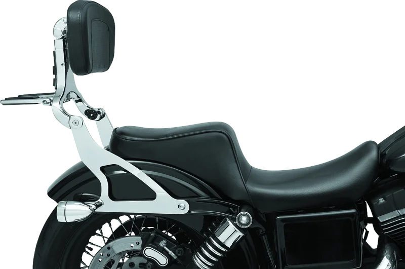 Kuryakyn Fixed Mounts Multi-Purpose Driver & Passenger Backrest 06-17 Dyna Models Chrome - Side View