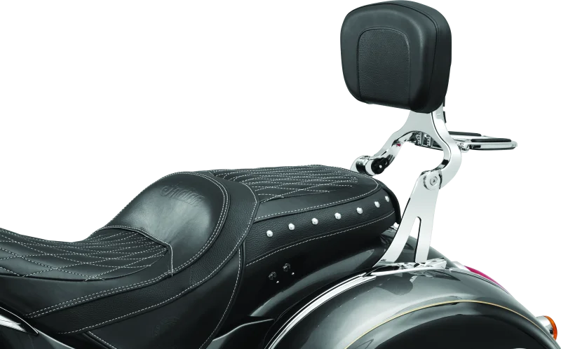 Kuryakyn Fixed Mounts Multi-Purpose Driver & Passenger Backrest 14-22 Indian Models Chrome - Detail View