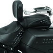 Load image into Gallery viewer, Kuryakyn Fixed Mounts Multi-Purpose Driver &amp; Passenger Backrest 18-Up Softail Black - Back View