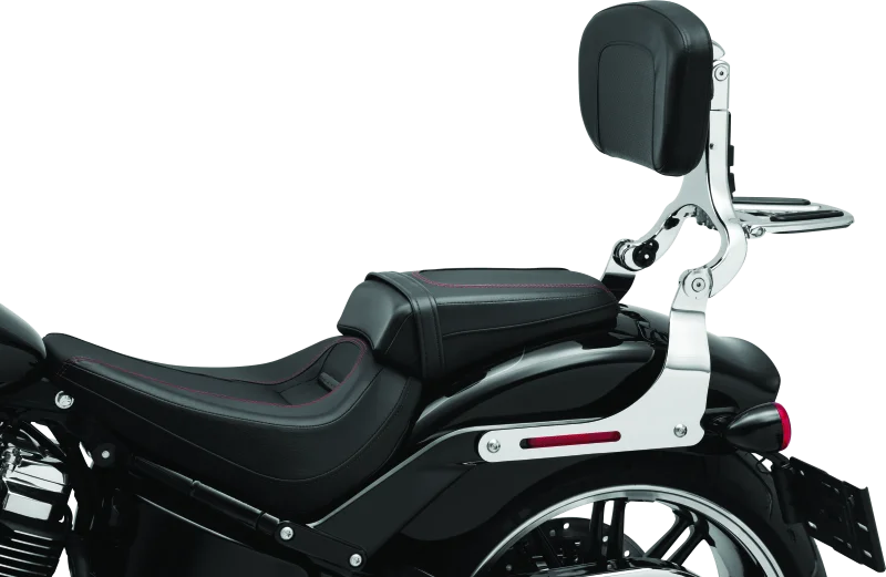 Kuryakyn Fixed Mounts Multi-Purpose Driver & Passenger Backrest 18-Up Softail Black - Side View