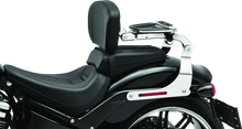 Load image into Gallery viewer, Kuryakyn Fixed Mounts Multi-Purpose Driver &amp; Passenger Backrest 18-Up Softail Black - Detail View