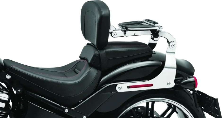 Kuryakyn Fixed Mounts Multi-Purpose Driver & Passenger Backrest 18-Up Softail Black - Detail View