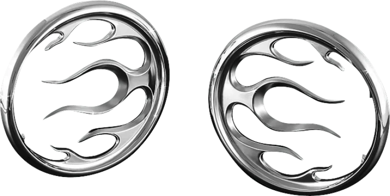 Kuryakyn Flame Speaker Grills Chrome - Main Product View