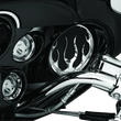 Load image into Gallery viewer, Kuryakyn Flame Speaker Grills Chrome - Installation View