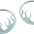 Load image into Gallery viewer, Kuryakyn Flame Speaker Grills For 14-Up Touring Models Chrome - Main Product View