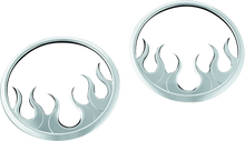 Load image into Gallery viewer, Kuryakyn Flame Speaker Grills For 14-Up Touring Models Chrome - Main Product View