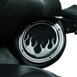Load image into Gallery viewer, Kuryakyn Flame Speaker Grills For 14-Up Touring Models Chrome - Side View