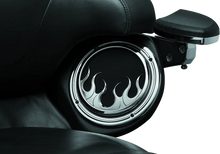 Load image into Gallery viewer, Kuryakyn Flame Speaker Grills For 14-Up Touring Models Chrome - Side View