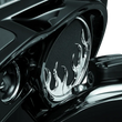 Load image into Gallery viewer, Kuryakyn Flame Speaker Grills For 14-Up Touring Models Chrome - Back View