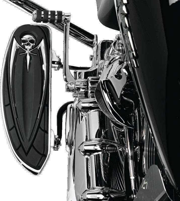 Kuryakyn Floorboard Relocator Brackets 97-16 Touring Chrome - Side View