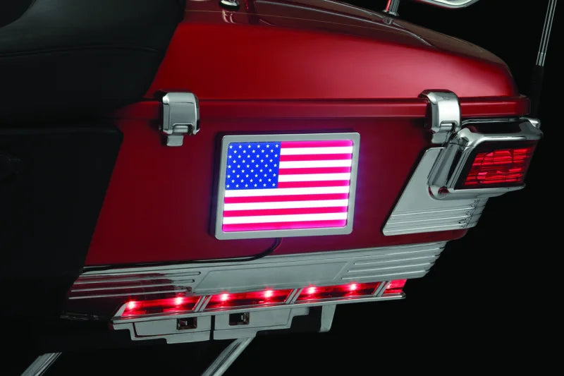 Kuryakyn Freedom Flag LED 4in X 6in Chrome - Side View