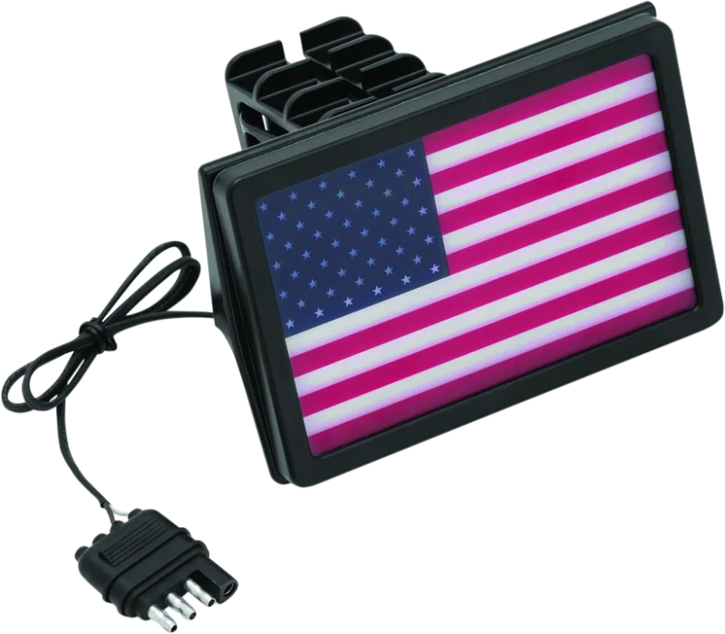 Kuryakyn Freedom Flag LED Hitch Cover Black - Main Product View