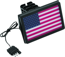 Load image into Gallery viewer, Kuryakyn Freedom Flag LED Hitch Cover Black - Main Product View