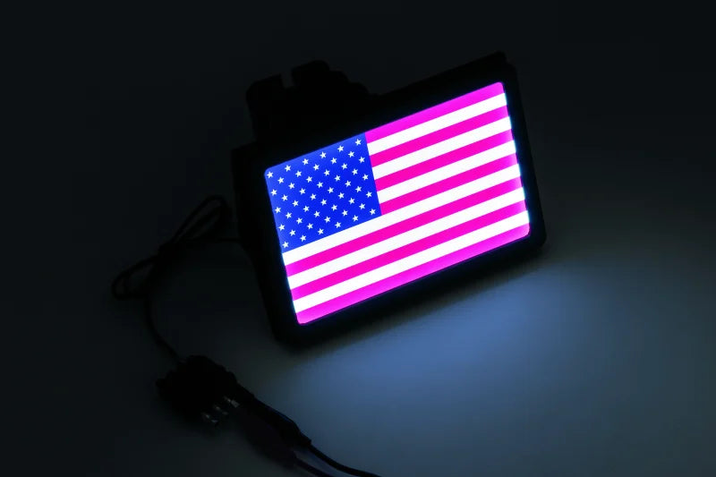 Kuryakyn Freedom Flag LED Hitch Cover Black - Back View
