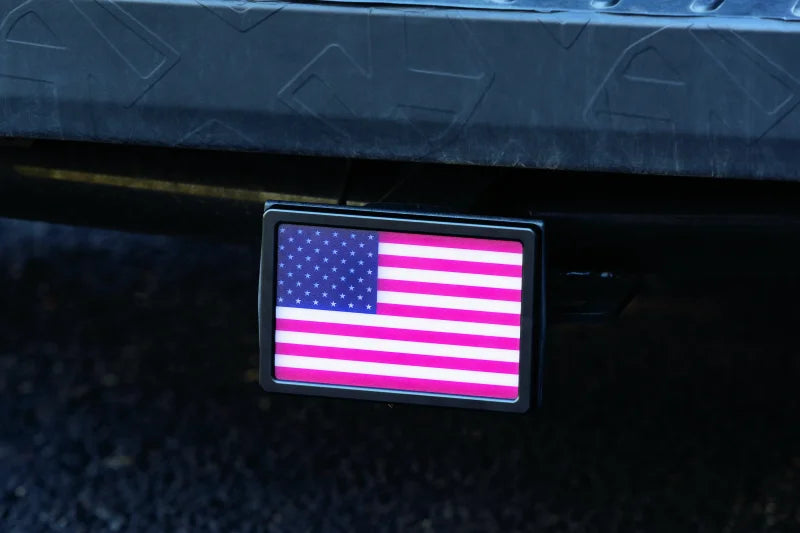 Kuryakyn Freedom Flag LED Hitch Cover Black - Installation View